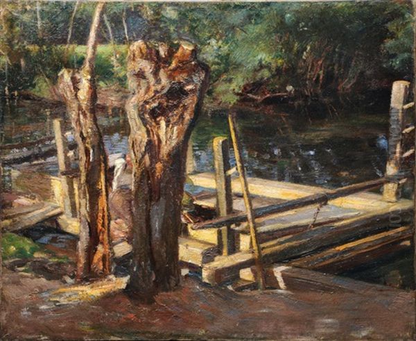 Fisherman By The Creek - view 1