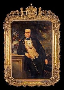 A Portrait Of Rafael Cancino (+ Portrait Of His Wife, Mariana Rubio De Cancino; Pair) by Pelegri Clave y Roque