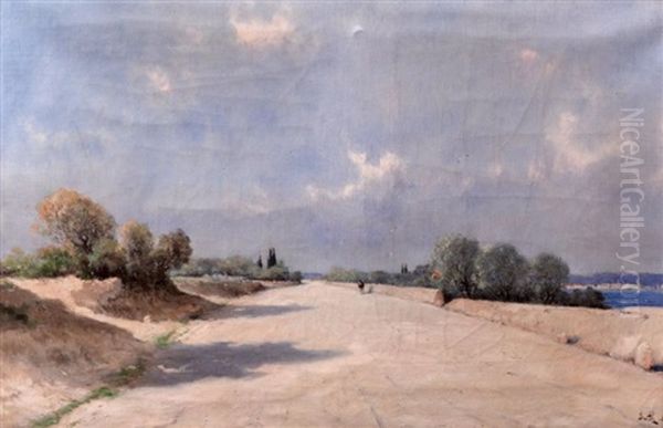 Promeneur Sur La Route En Bord De Mer - view 1