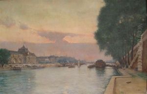 Paris Le Soir, Gare D'orsay by Marie Joseph Leon Clavel Iwill