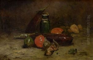 Stilleben Mit Gemuse Und Fruchten Und Einer Flasche by Marie Joseph Leon Clavel Iwill