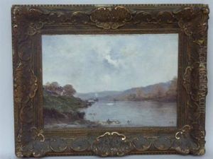 Bord De Riviere Anime by Marie Joseph Leon Clavel Iwill