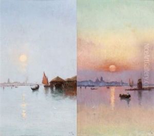 Au Lever Du Soleil, Venise (+ L'abri Des Gondoles, Matin Brumeux, Chioggia; Pair)