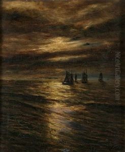 Marine With Yachts At Night
