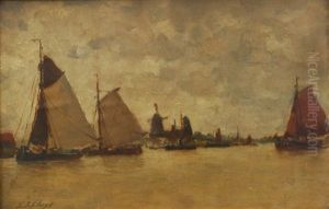 Embouchure De Riviere Avec Bateaux by Paul Jean Clays