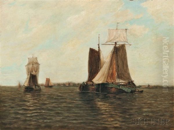 Sailing Vessels In A Quiet Harbor - view 1