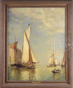 Fishing Boats On Still Water by Paul Jean Clays