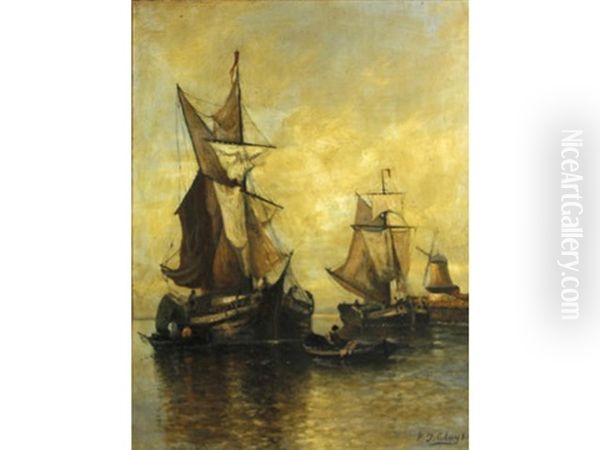 Calm Day On The Scheldt River, Holland - view 1