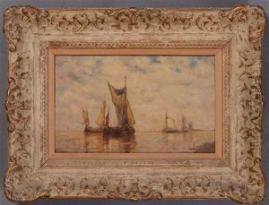 Sailboats Near Shore by Paul Jean Clays