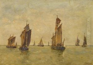 Seestuck Mit Segelbooten Seestuck Mit Segelbooten