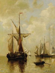 Fishing Boats In The Harbor by Paul Jean Clays