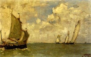 Blick Auf Die Schelde (?) Mit Segelbooten