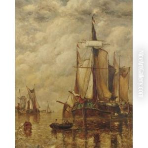 Dutch Harbor Scene by Paul Jean Clays