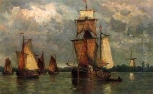 Bateaux De Peche En Mer