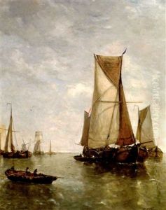 Marine Hollandaise Avec Voiliers by Paul Jean Clays