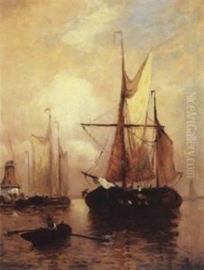 Shipping In A Dutch Harbor by Paul Jean Clays