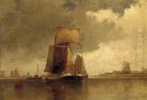 Shipping On The Estuary by Paul Jean Clays