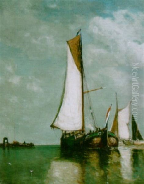 Fishing Boats Off A Jetty - view 1
