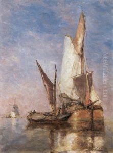 Boten Op Kalme Zee by Paul Jean Clays