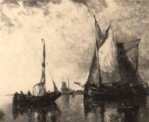 Fishing Boats In Harbor by Paul Jean Clays