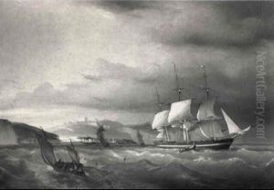 A View Of The Port Of Dunkerque With A Three-master Setting Out A View Of The Port Of Dunkerque With A Three-master Setting Out