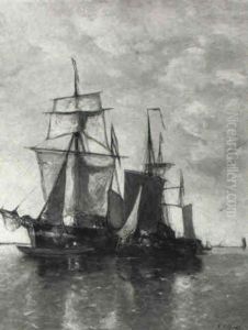 Harbour Scene by Paul Jean Clays