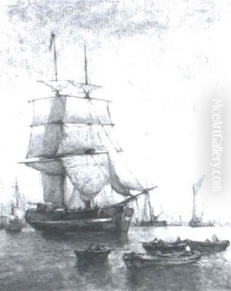Ships In Rotterdam Harbor - view 1