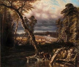 View Of A Town, Said To Be Marthasville (early Atlanta), Georgia by Henry Cleenewerck