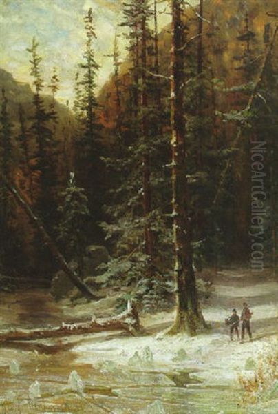 Hunters Along The Merced River, Yosemite Valley - view 1