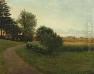Landscape With Hills And A House by Gustav Adolf Clemens