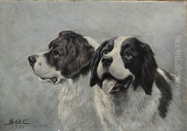 A Pair Of Depictions Of Dogs - view 1