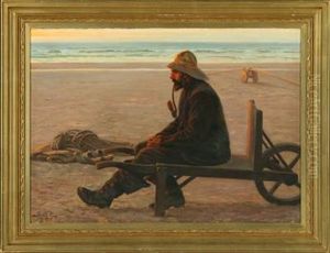 Fisherman At The Beach by Gustav Adolf Clemens