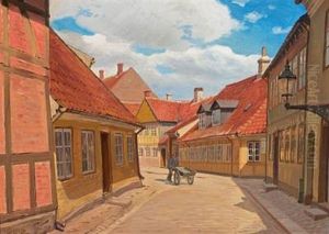 Town Scenery With Old Houses by Gustav Adolf Clemens