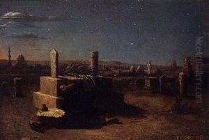 Veuve Fellah Au Tombeau De Son Epoux by Felix Auguste Clement