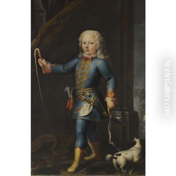 Portrait Of Michele Antonio Saluzzo, Full Length, With His Dog - view 1