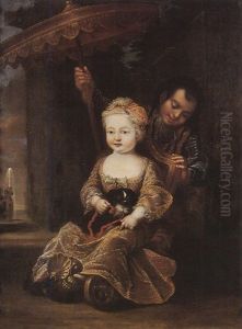 Fillette Et Son Page by Maria Giovanni Battista (La Clementina) Clementi