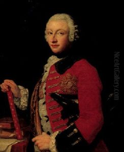 Portrait Of Vittorio Amedo Iii, Duke Of Savoy And King Of Sardinia, Three Quarter Length, Holding A Baton And A Hat Uner His Arm, Wearing The Badge And Star Of The Order Of The Annunziata