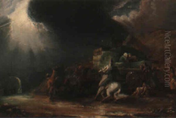Baggage Wagons In A Thunderstorm - view 1