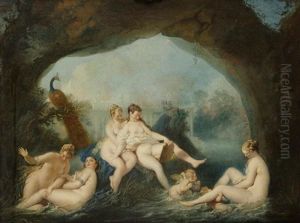Nymphes Au Bain Sous Une Arcature De Pierre by Jacques Sebastien Le Clerc