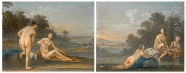 Baigneuses Au Bord D'une Riviere (pair) - view 1