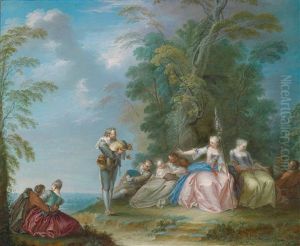 Eine Bauerliche Brautwerbung: Der Braut Wird Der Hof Gemacht by Jacques Sebastien Le Clerc