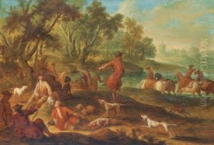 Le Repos Des Chasseurs by Jacques Sebastien Le Clerc