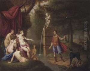 Diana And Actaeon by Jacques Sebastien Le Clerc