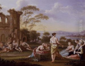 Nymphs In A Landscape by Jacques Sebastien Le Clerc