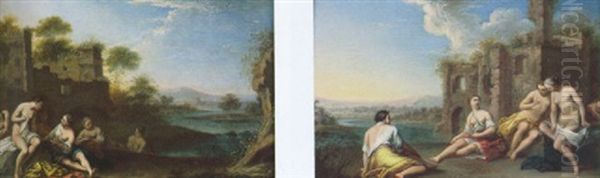 Paysage De Ruines Anime De Baigneuses - view 1
