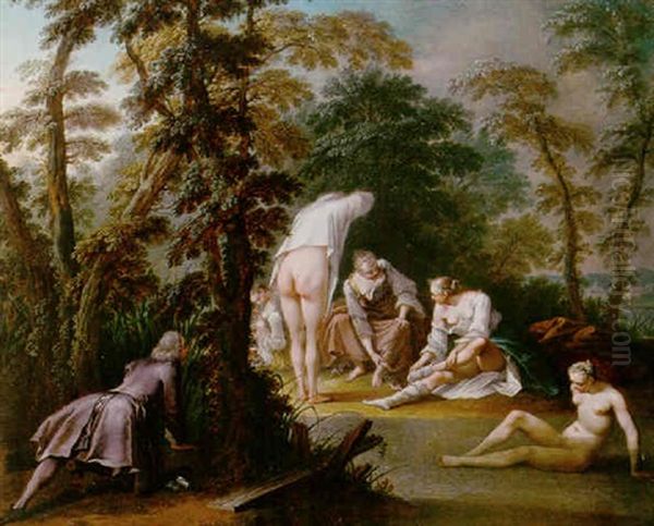 A Young Man Watching Women Bathing - view 1