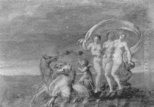 Amphitrite, Galatee Et Thetis Sur Les Flots by Jacques Sebastien Le Clerc
