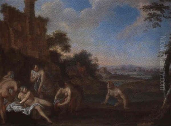 Nymphes Surprises Au Bain - view 1