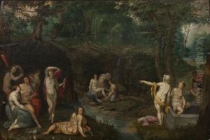 Le Bain De Diane Et Ses Nymphes by Hendrick De Clerck