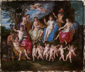 L'assemblee Des Dieux by Hendrick De Clerck